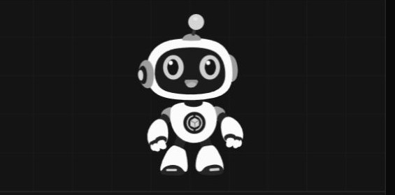ASLAB robot character in a static idle pose